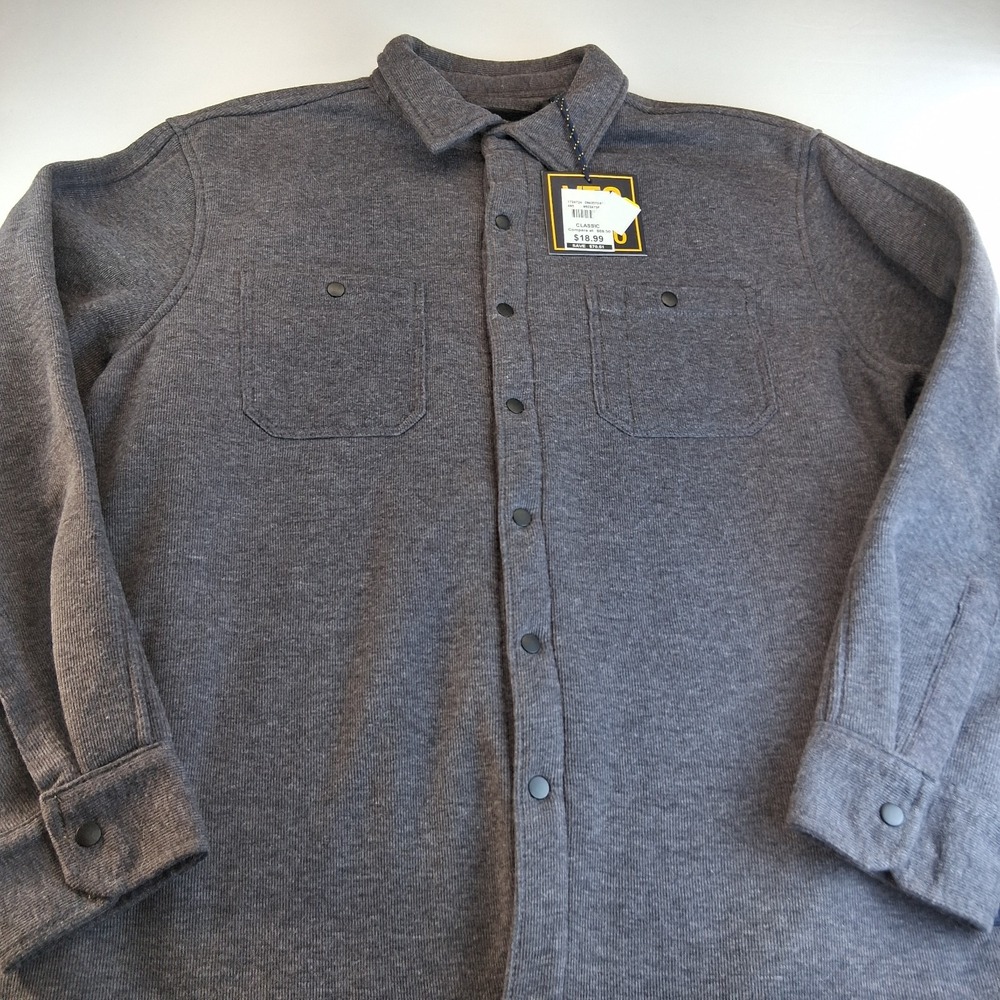 Vintage Unisex XL Button Up Sweatshirt Long Sleeve Shirt NWT